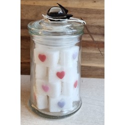 Glas mit Würfelzucker  " Geniesse die kleinen...."