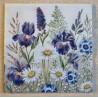 Serviette Margriten/Blumen blau