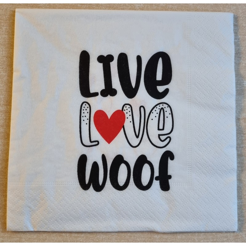 Serviette  Live Love Woof