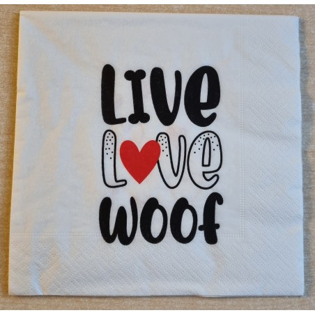 Serviette  Live Love Woof