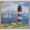 Serviette Leuchtturm/Segelboote