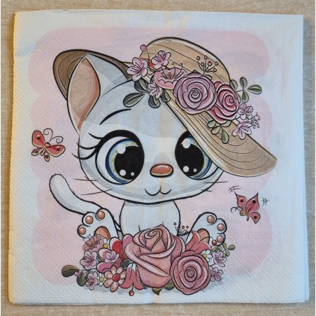 Serviette Katze/Hut
