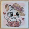 Serviette Katze/Hut