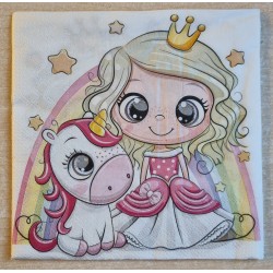 Serviette Prinzessin/Einhorn