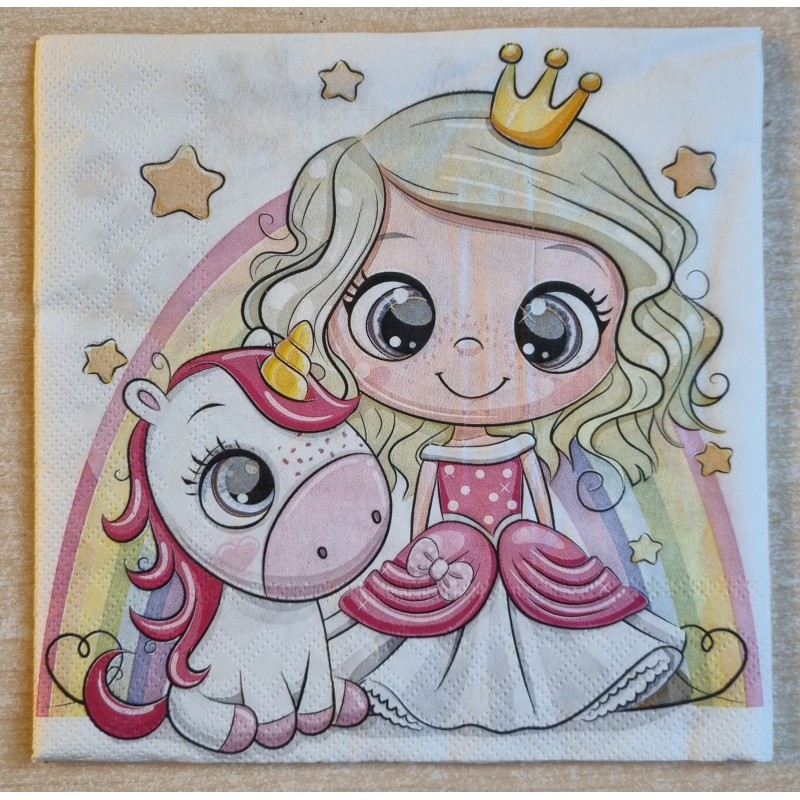 Serviette Prinzessin/Einhorn