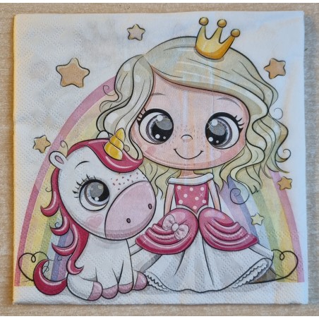 Serviette Prinzessin/Einhorn