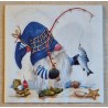 Serviette Fischender Wichtel