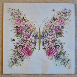 Serviette Blumen-Schmetterling