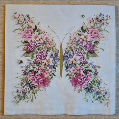 Serviette Blumen-Schmetterling