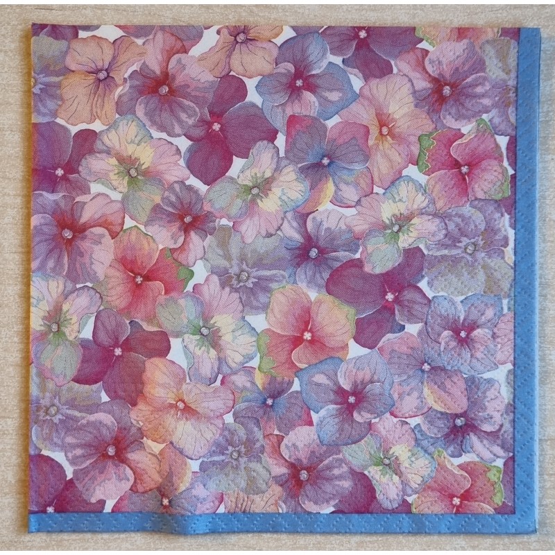 Servietten Blüten rosa/flieder/lachs