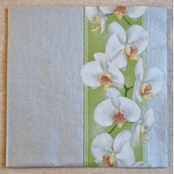 Serviette Orchideen grün