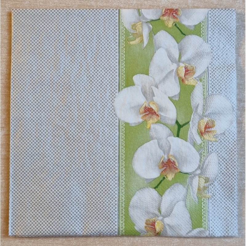 Serviette Orchideen grün