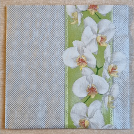 Serviette Orchideen grün