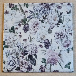 Serviette Rosen rosa/flieder