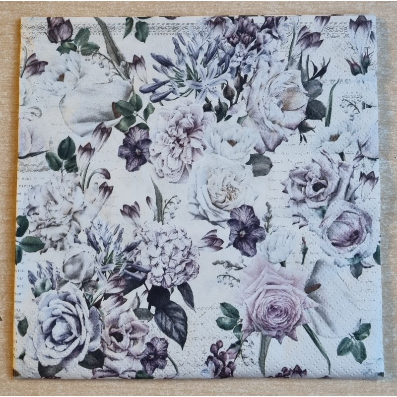 Serviette Rosen rosa/flieder
