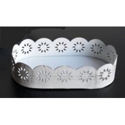 Metall Teller weiss