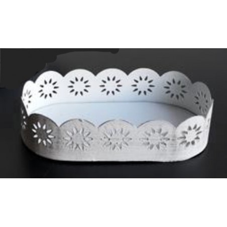 Metall Teller weiss