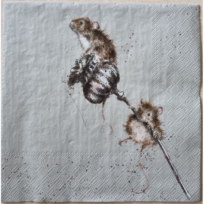 Serviette Zwei Mäuse