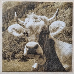 Serviette Kuh mit Hörner und Glocke