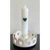Metall Kerzenhalter Herzen weiss