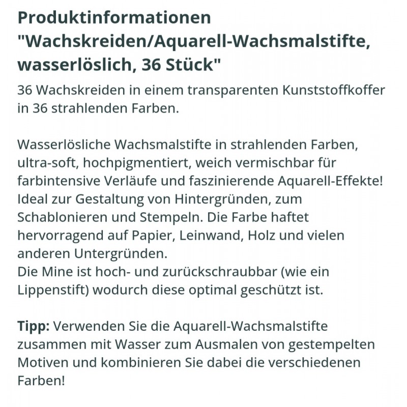 Wachskreide Malstifte