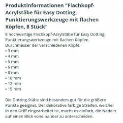 Flachkopf Acrylstäbe