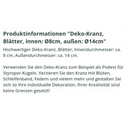 Künstlicher Deko Kranz Blätter