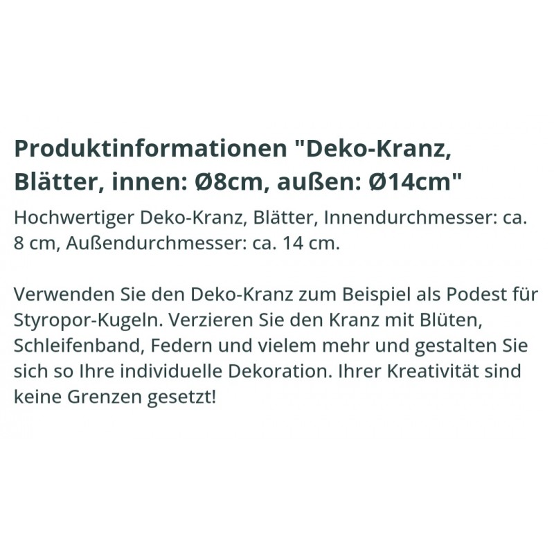 Künstlicher Deko Kranz Blätter