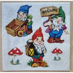 Serviette Gartenzwerge