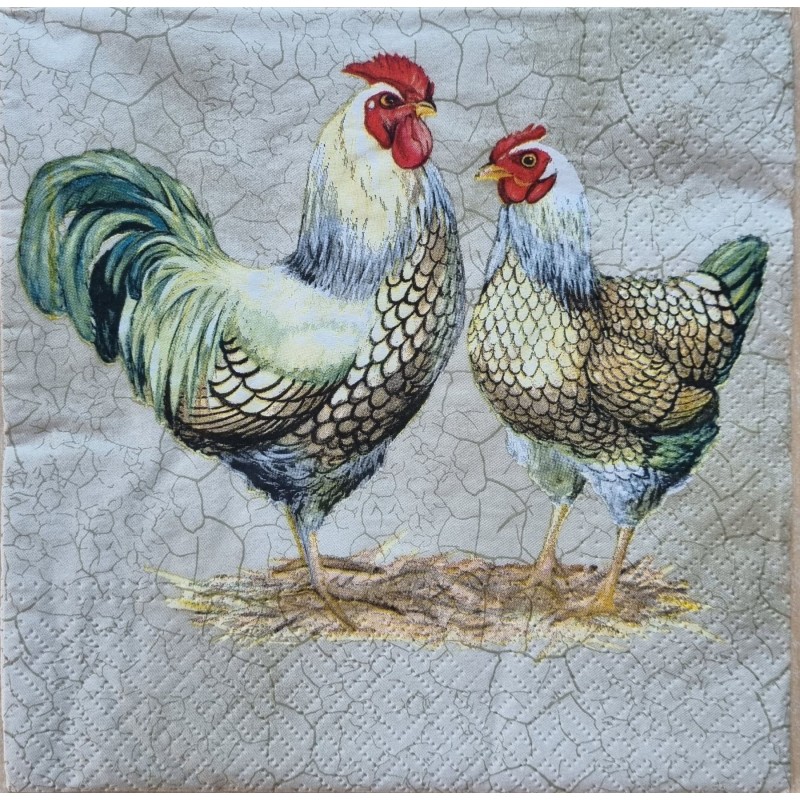 Serviette Hahn und Henne