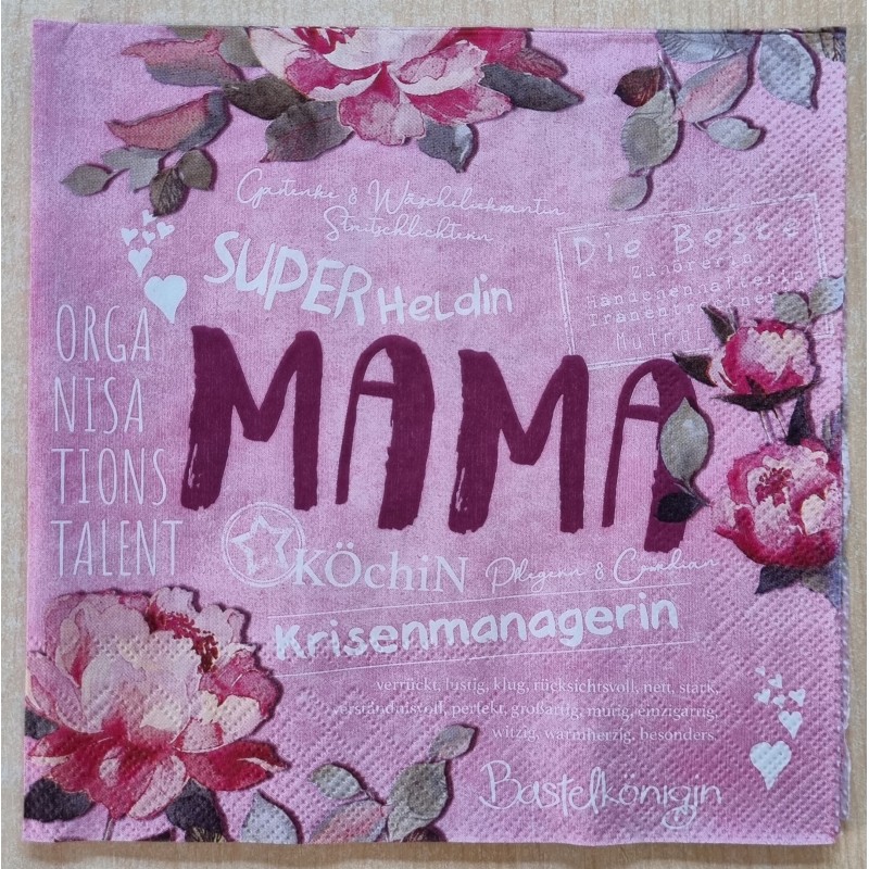 Serviette Mama pink