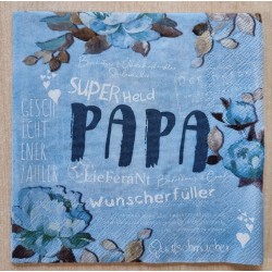 Serviette Papa blau