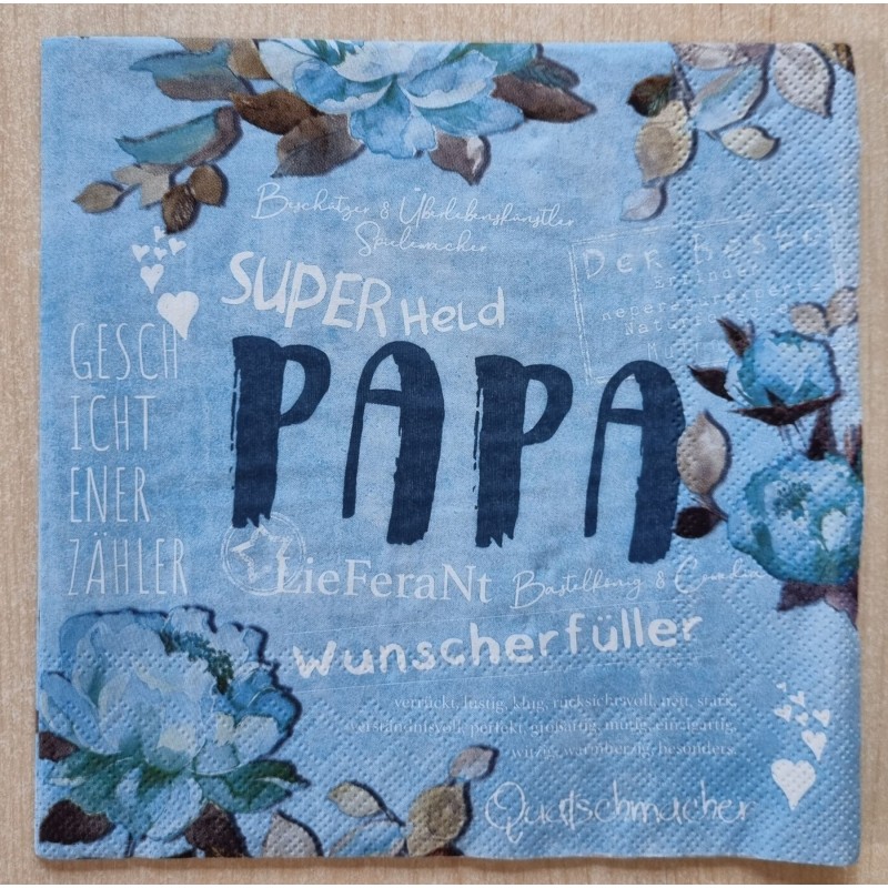 Serviette Papa blau