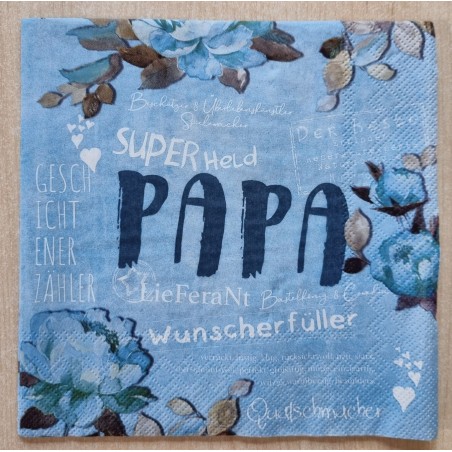 Serviette Papa blau