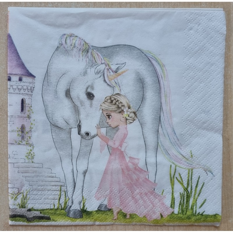 Serviette Einhorn/Prinzessin