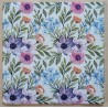Serviette Blumen pink/rosa/violette