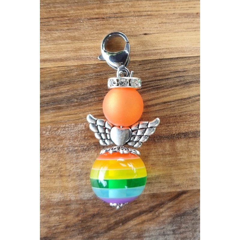 Perlen Engel orange/bunt