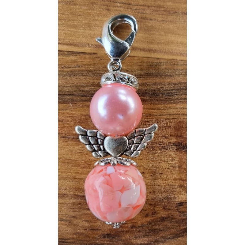 Perlen Engel rosa/rosa glänzend