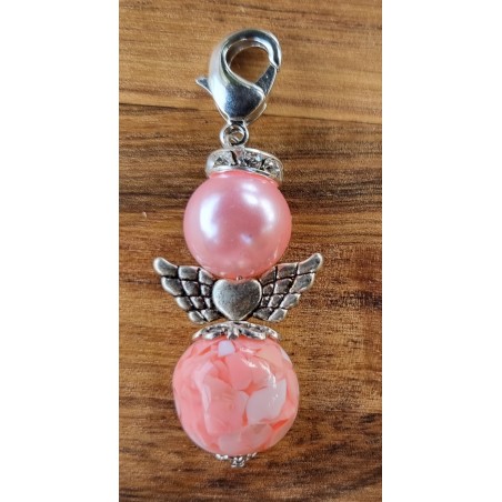 Perlen Engel rosa/rosa glänzend