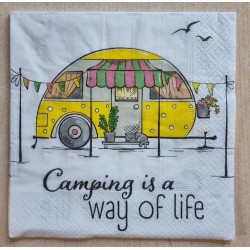 Serviette Wohnwagen gelb