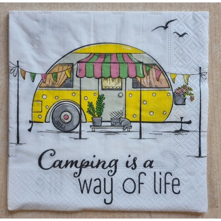 Serviette Wohnwagen gelb