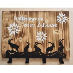 Garderobe Steinböcke geflammt "Willkommen..."
