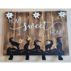 Garderobe Steinböcke geflammt "Home sweet Home"