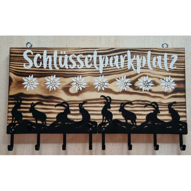 Schlüsselparkplatz Steinböcke geflammt