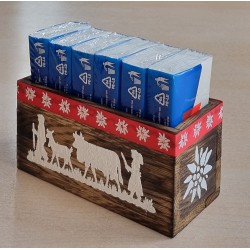 Taschentuch Böxli geflammt Alpaufzug/Band Edelweiss rot
