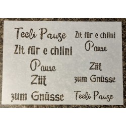 Schablone " Teeli Pause "