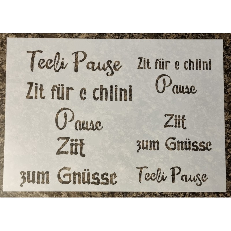 Schablone " Teeli Pause "