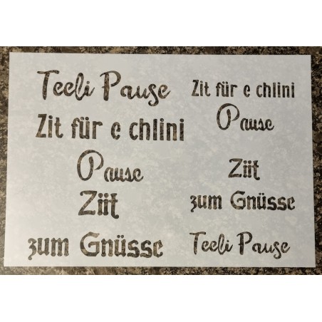 Schablone " Teeli Pause "