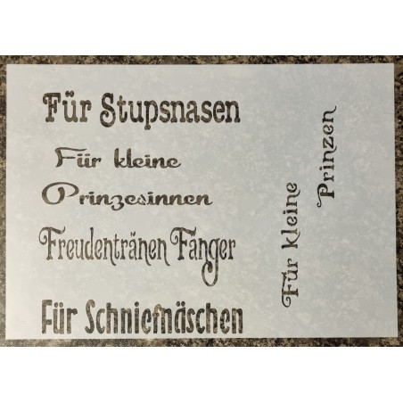 Schablone " Für Stupsnasen "