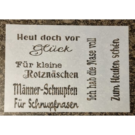 Schablone " Heul doch vor Glück "
